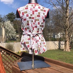 True Vintage Apron Smock HTF Countries Japan France Greece Ecuador Pockets Rare