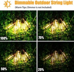 50FT – 500FT LED Outdoor String Lights Dimmable Waterproof ST38 LED Patio Lights