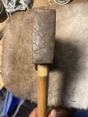 Old Axe head 6 in blade, wood handle 19 in, 4.49 lb