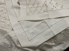 NWT Vietnam 3pc Full Duvet Set 100% Cotton White Embroidery 78”x78”
