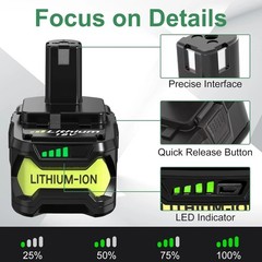 2PACK For RYOBI P108 18V One Plus 6.0Ah High Capacity Battery Lithium-Ion Li-Ion