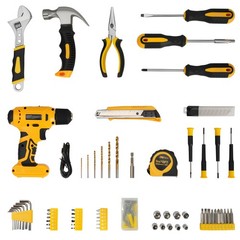 154pcs Tool Kit Household Hand Tool Set with 8V Cordless Drill Portable Toolbox