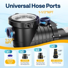 1.5HP-2.5HP Hayward In/Above Ground Swimming Pool Pump w/ Motor Strainer Filter