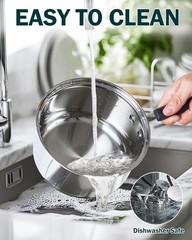 Professional Double Boiler Saucepan 2-Quart, 18/10 Stainless Steel Steam Melt…