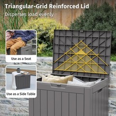 Elegant 31 Gallon Gray Waterproof Deck Box – Secure Outdoor Storage Solution