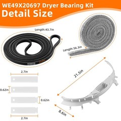 WE49X20697 GE Dryer Bearing Kit Contains WE3M26 WE9M30 WE12M29 WE1M1067 WE1M504
