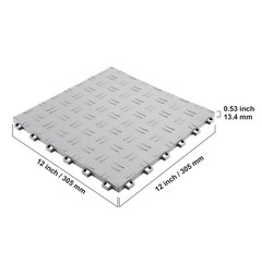 VEVOR Garage Flooring Tiles Interlocking 12×12″ 50 Pack Bulk 50 sq.ft Silver