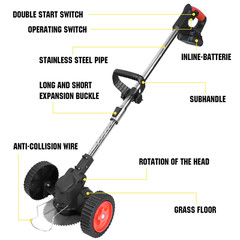 20000mAh Electric Cordless Grass String Trimmer Lawn Edger Weed Wacker Cutter