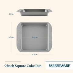 Gray 9×9 Baking Pan Nonstick Bakeware Square Cake Pan Steel Oven Safe Nonstick