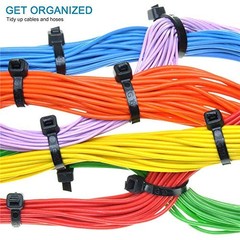 100pcs Cable Zip Ties Heavy Duty 8 Inch, Premium Plastic Wire Ties with 50