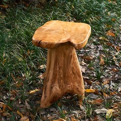 Rustic Cedar Roots Flower Stand Stool, Tree Stump Stool Side Table 19.5″ H