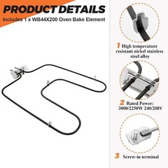 For GE WB44X200 Oven Bake Element 240v 3100watt Fits: WB44X160 WB44X200R