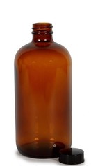 12 Amber 16 oz Glass Bottles with Lids