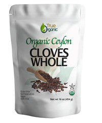 True Organic Ceylon Cloves Whole, 1 Lb, Premium Grade, USDA Organic & Kosher Cer