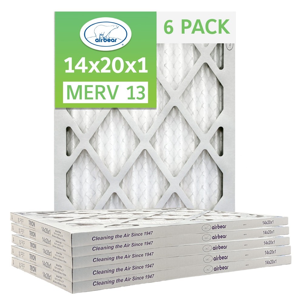Trion T13-14201-6P – 14″ x 20″ x 1″ Pleated Air Filter (6-Pack), MERV 13