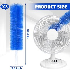 3-Pack Bendable Fan Cleaning Brush – Reusable Microfiber Duster for Fans&Curtain