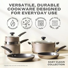 Easy Clean 8 Inch Nonstick Frying Pan / Skillet, Dishwasher Safe, Champagne