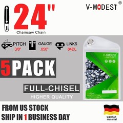 5PACK 24-In Chainsaw Chain For Stihl Husqvarna Full Chisel 3/8 Gauge .050″ 84DL
