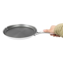 10-Inch Stainless Steel Non-Stick Crepe Pan with Flat Design for Easy Cooking