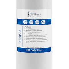 KDF/GAC Water Filter For Chlorine, Taste, Odor, Heavy Metals, Rust – 2.5 x 10