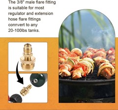 1LB Propane Tank Cansiter Regulator Adapter Connect to 3/8″Male Flare 5/8″-18UNF