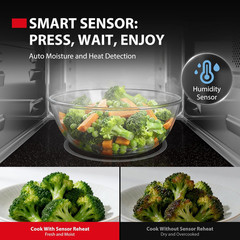Flatbed/No Turntable Design Microwave Oven with Inverter Technology, Smart Senso