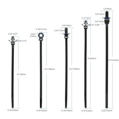 Automotive Installation Push Mount Cable Zip Ties Assorted Sizes, 110 PCS Black