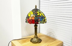 US Dia 8″ H14.5″ Retro Handmade Stained Glass Rose Tiffany Table Accent Lamp