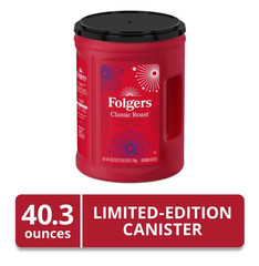 2 PACK Folgers Classic Roast Medium Roast Ground Coffee, 40.3 oz Canister