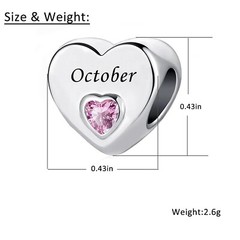 January-December 12 Months Colors Birthstone Crystal Happy Birthday Heart Cha…