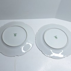 Hutschenreuther Selb Bavaria 2 Dinner Plates 10.25” Vintage White Platinum Trim