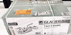 Glacier Bay Constructor Chrome 4 in. Double-Handle Low-Arc Faucet 2-Pack NEW