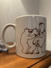 Taylor & Ng VTG 1979 Win Ng Japan Iconic Naughty Brown Bears Mug Signed Fun