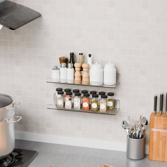 15 In. W X 4.2 In. D Clear Acrylic Shelves for Wall with Adhesive, Decorative Wa