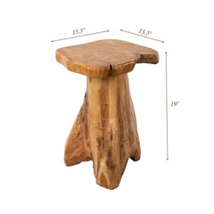 Rustic Cedar Roots Flower Stand Stool, Tree Stump Stool Side Table 19.5″ H