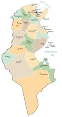 Tunisia Governate Province Map GLOSSY POSTER PICTURE PHOTO PRINT BANNER 13915
