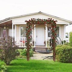 8 FT Wooden Garden Arbor Arches Wedding Party Arch for Climbing Plant