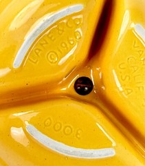 Vintage 60s Lane & Co. California Yellow 3 Section Candy Nut Dish 8″ C652
