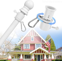 6FT Flag Pole Tangle Free Stainless Steel Durable Rust Free Wind Resist Metal…