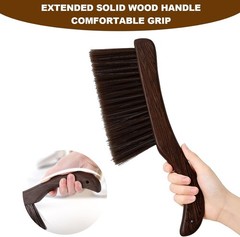 Hand Broom Soft Bristles Duster with Solid Wood Handle Quick Dusting Brush