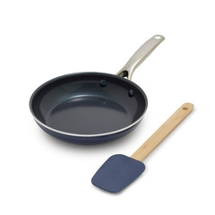 Blue Diamond 8″ Ceramic Nonstick Fry Pan with Spatula, Dishwasher Safe, Oven Saf