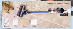 Cordless Vacuum Cleaner 65KPa 550W 75min Runtime Stick Carpet Floor Cleaner