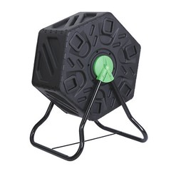 18.5 Gal Compost Bins Rotating Tumbling Composter Remixing Container, Black