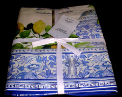 WILLIAMS SONOMA LIMONE TABLECLOTH 70 X 108 COTTON TWILL MADE IN ITALY NEW W/TAGS