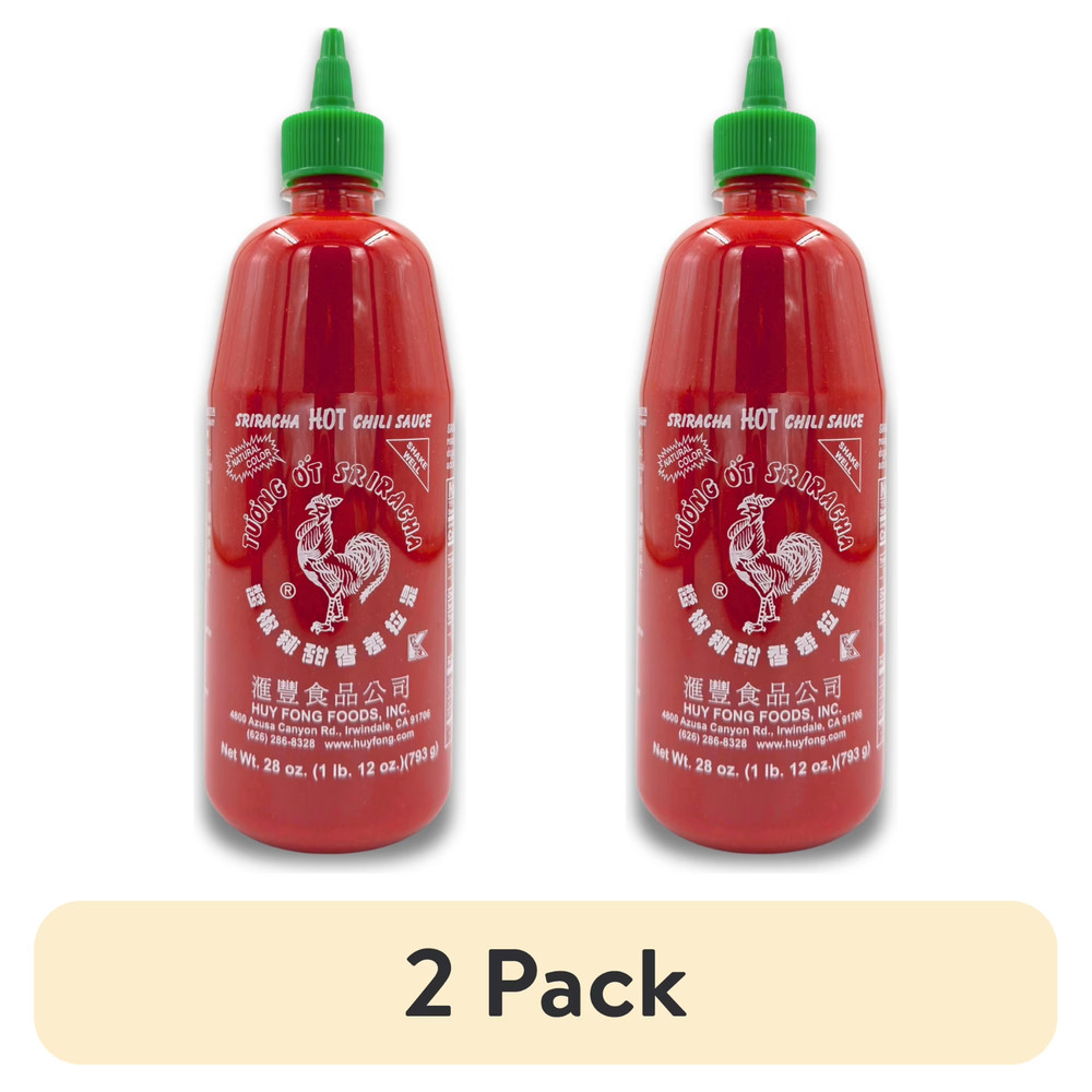 2 pack, Sriracha Hot Chili Sauce, 28oz ,793g Bottle.