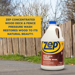 Zep Wood Deck and Fence Pressure Wash Cleaner Concentrate – 1 Gallon (Case of 4)
