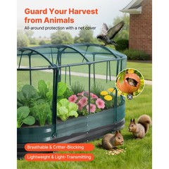 Uimoso Galvanized Steel Raised Garden Bed 6x3x1ft Oval Planter withSelf-Watering