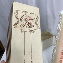 Large Colonial Pillar 14 in White Candle made USA 12 Days of Christmas Used Vtg
