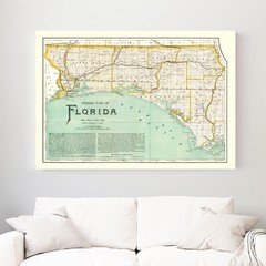 Old Map of Florida 1890 – Vintage Florida Art