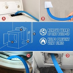 2-Piece Dryer Vent Lint Remover Vacuum Hose Attachment Cleaner Kit with Brush